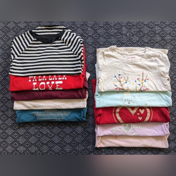 Cat & Jack Long Sleeved T-shirts Size 5T (Total of 10 + 2 free!) - Picture 1 of 12
